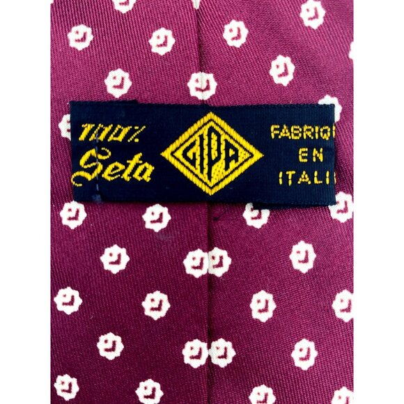 GIPA Italy Retro MCM Maroon Burgundy Italian Silk Tie Neck Luxury Vintage - Picture 6 of 6